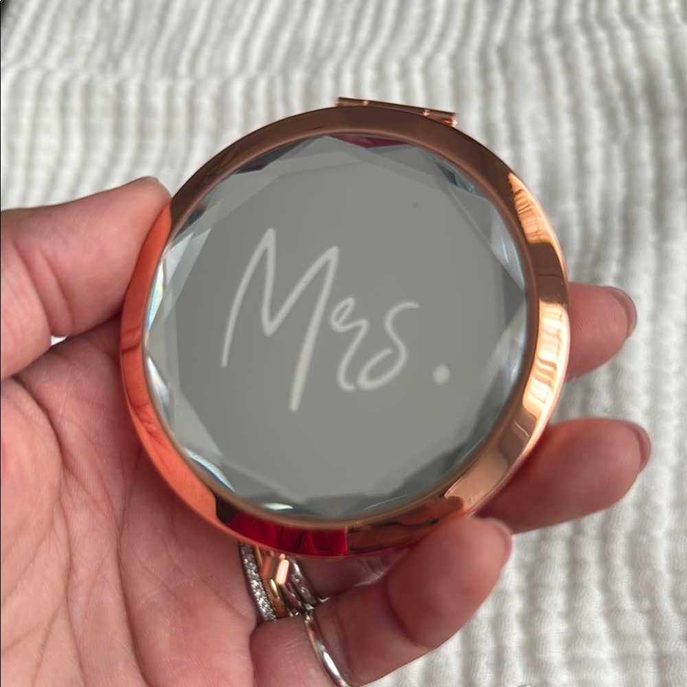 Mrs. Rose Gold Compact Mirror